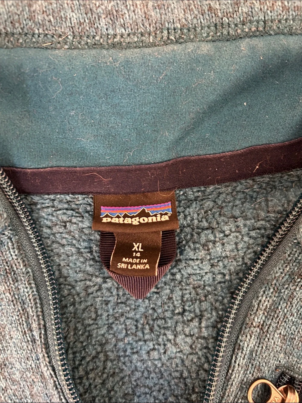 Patagonia Men’s Teal Zip-Up Fleece Pullover